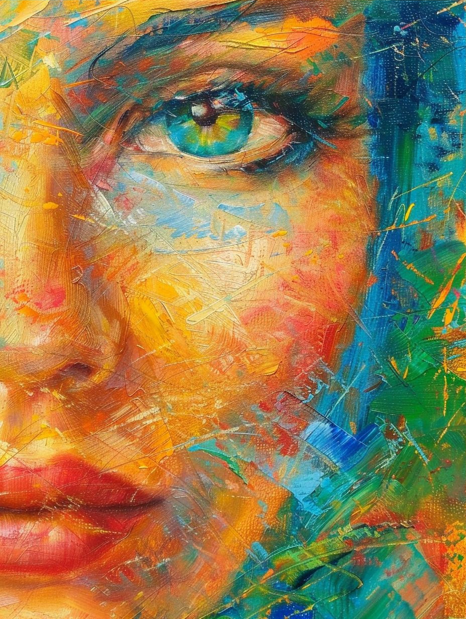 Vibrant Impressionist Portrait of Serenity - Image 3