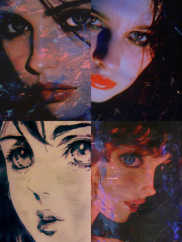 Glitchy Neon Dream Portrait