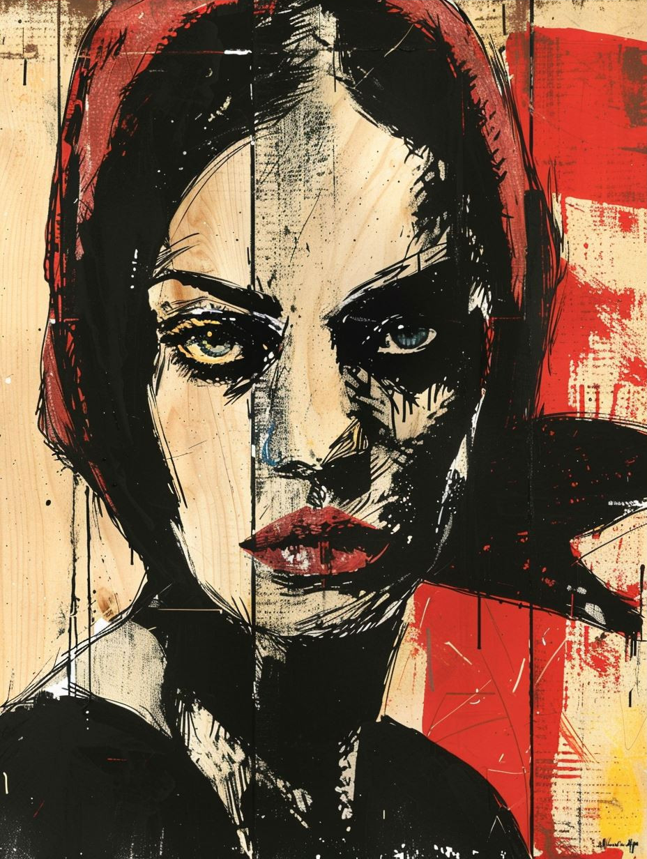 Dramatic Noir Portrait Collage - Image 3
