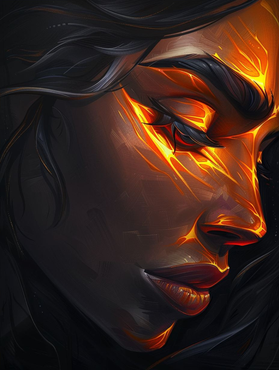 Glowing Amber Ethereal Portraits - Image 4