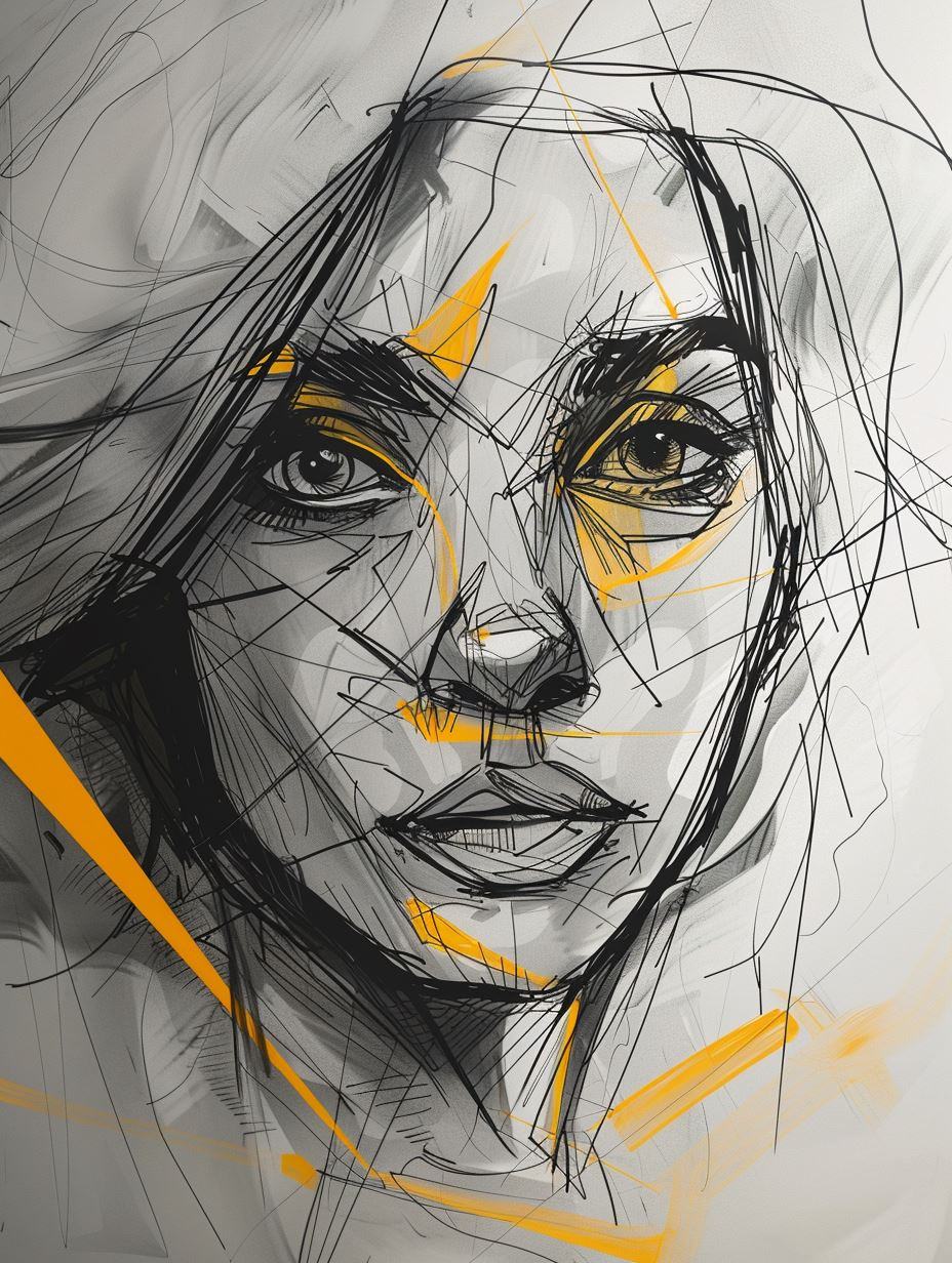 Electric Ember Sketch Portrait - Image 3