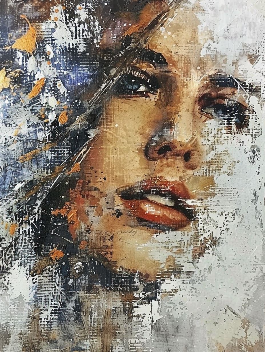 Abstract Gilded Portrait Fragment
