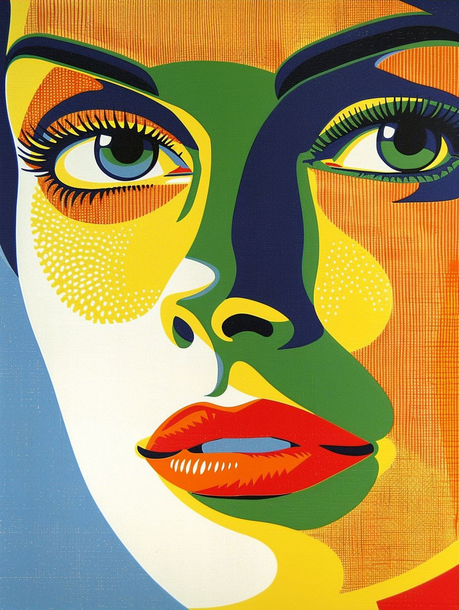 Vibrant Geometric Pop Art Portraits - Image 3