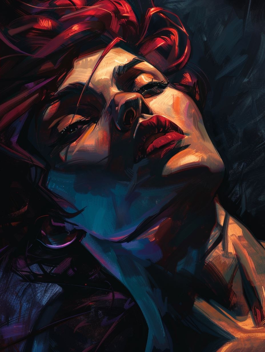 Crimson Dreams in Neon Shadow - Image 4