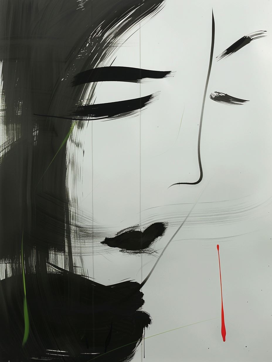 Minimalist Zen Ink Portrait - Image 1