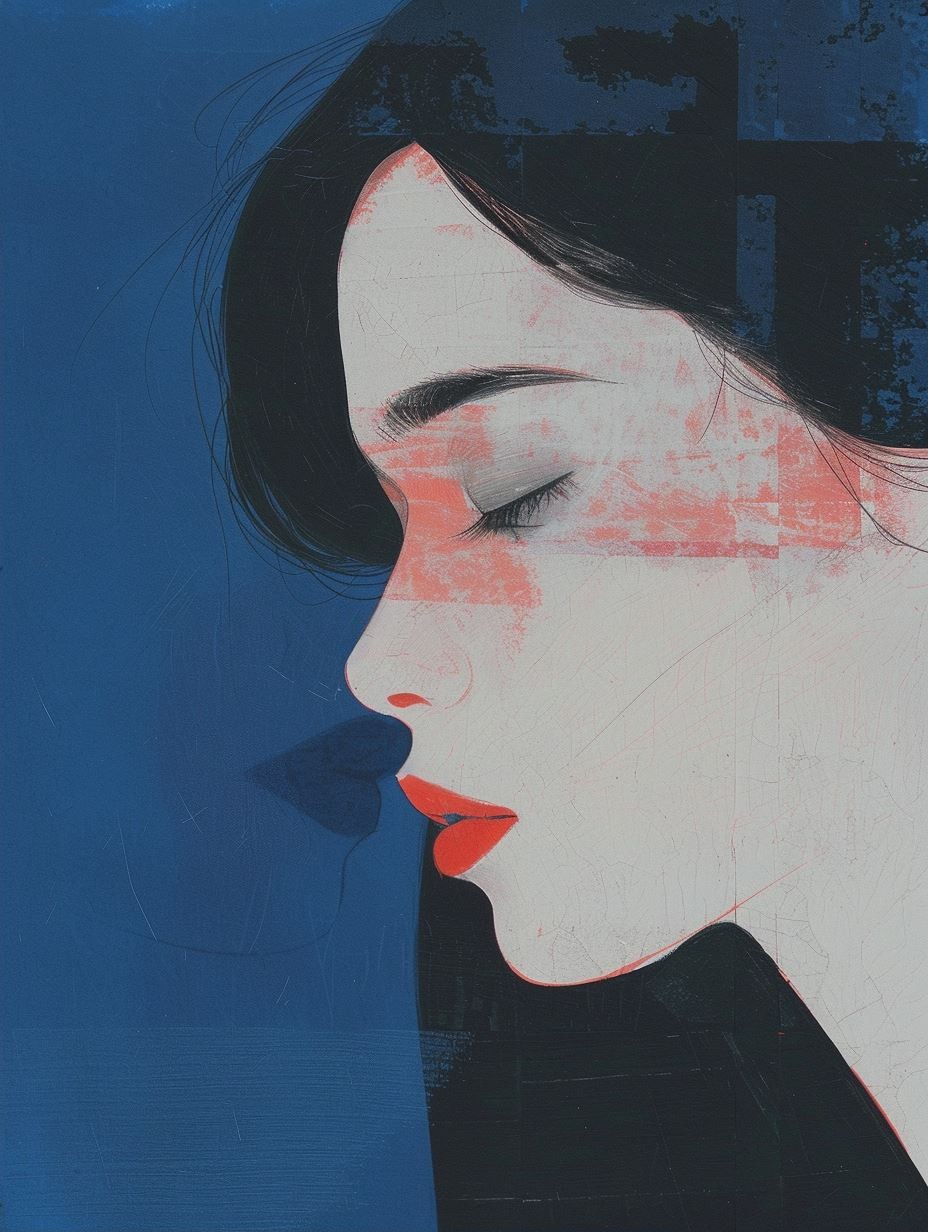 Melancholic Blue Digital Portrait - Image 2