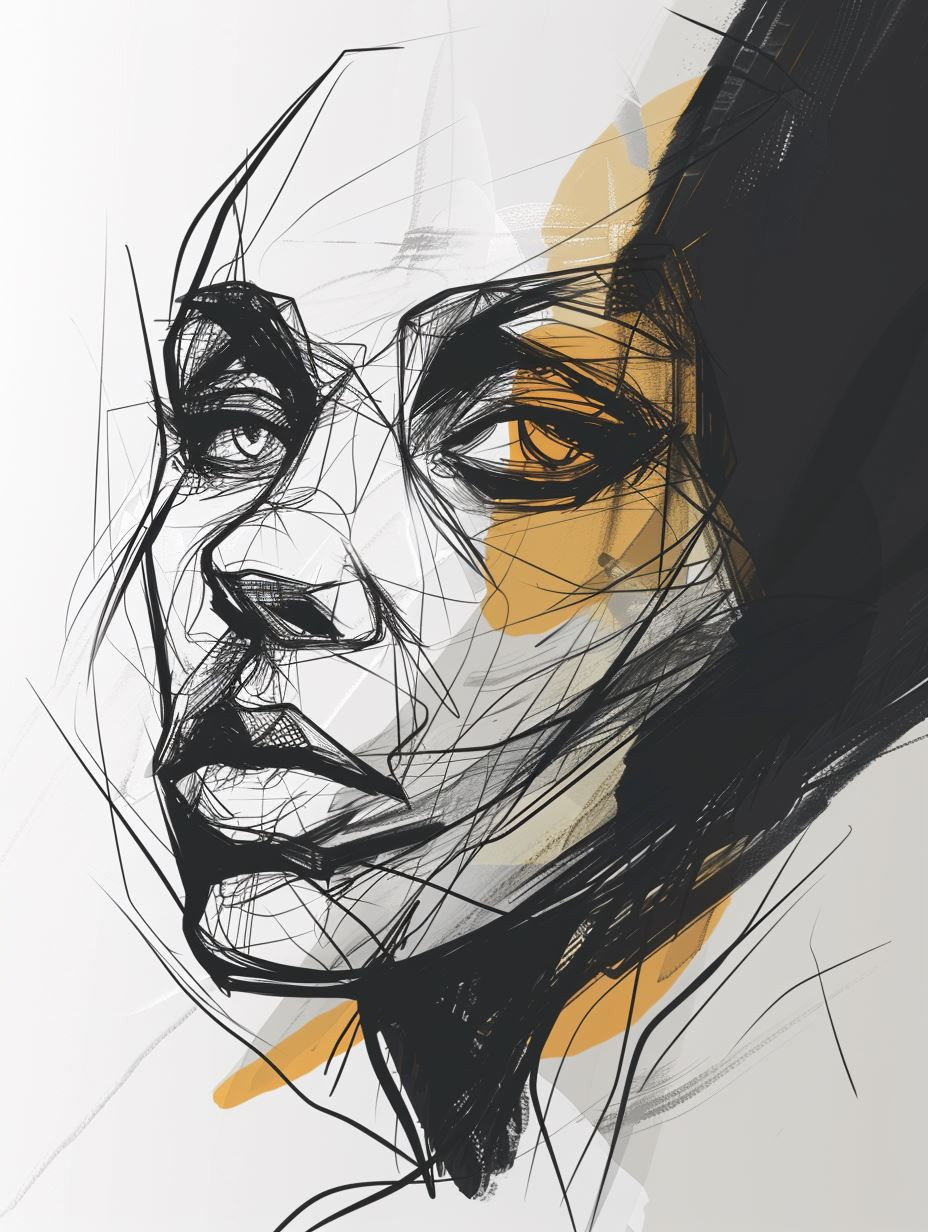 Electric Ember Sketch Portrait - Image 4