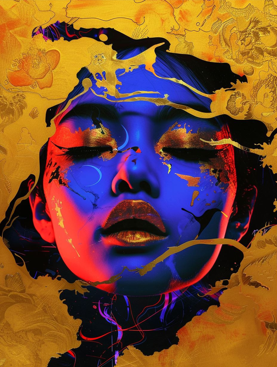 Neon Soul in Golden Void - Image 3