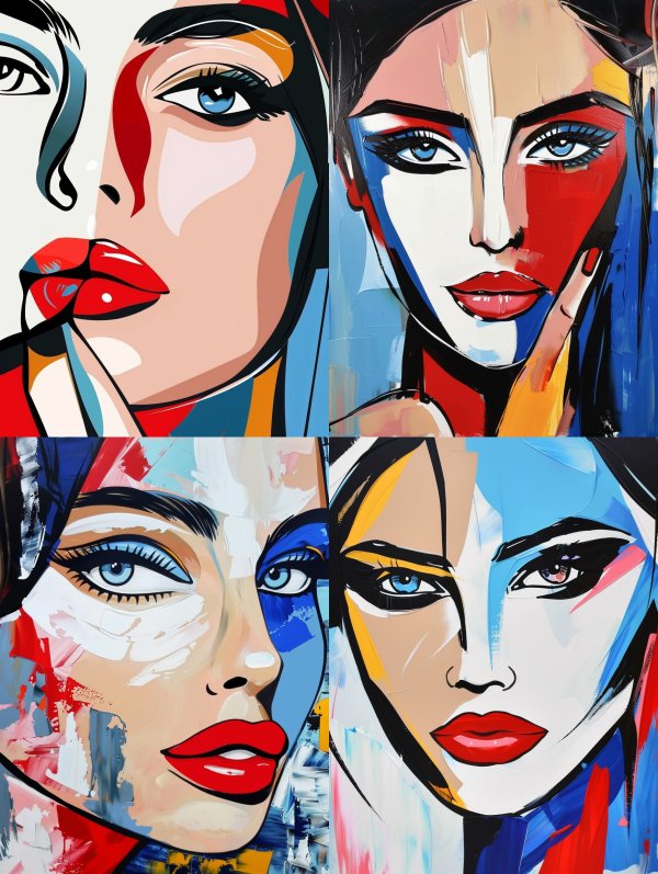 Abstract Fragmented Portrait Art