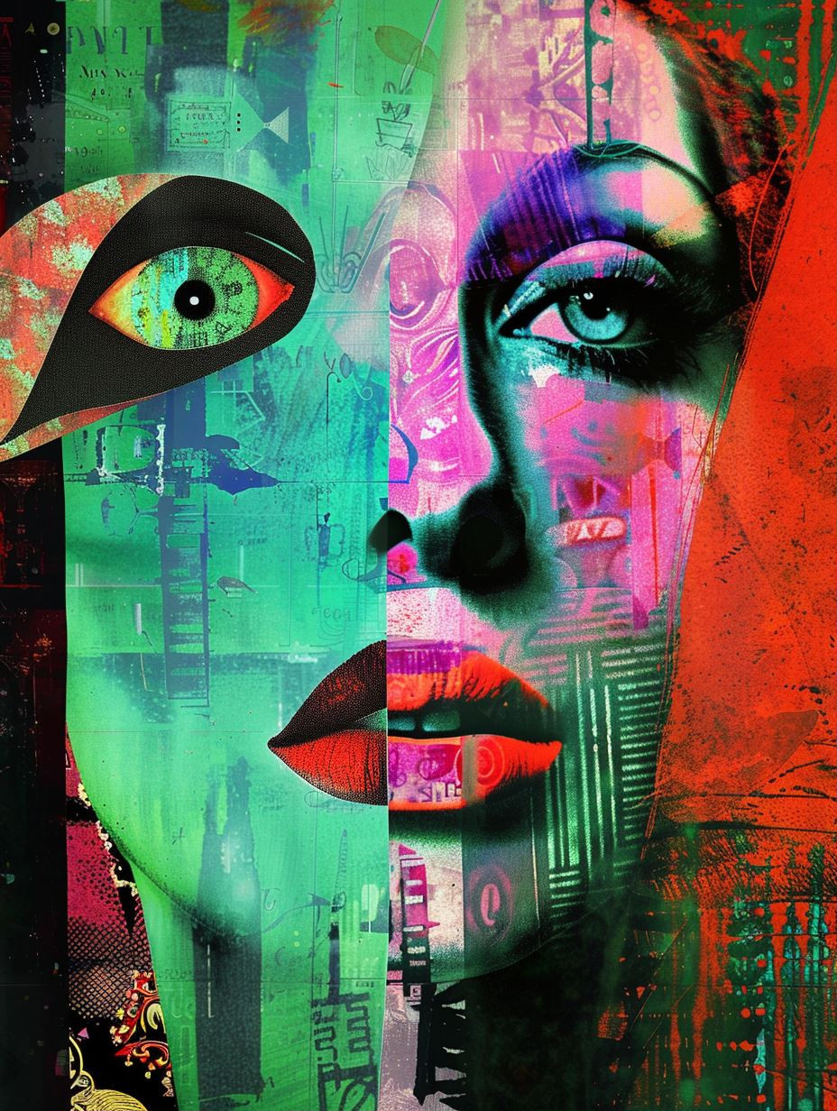 Fragmented Neon Soul Portrait
