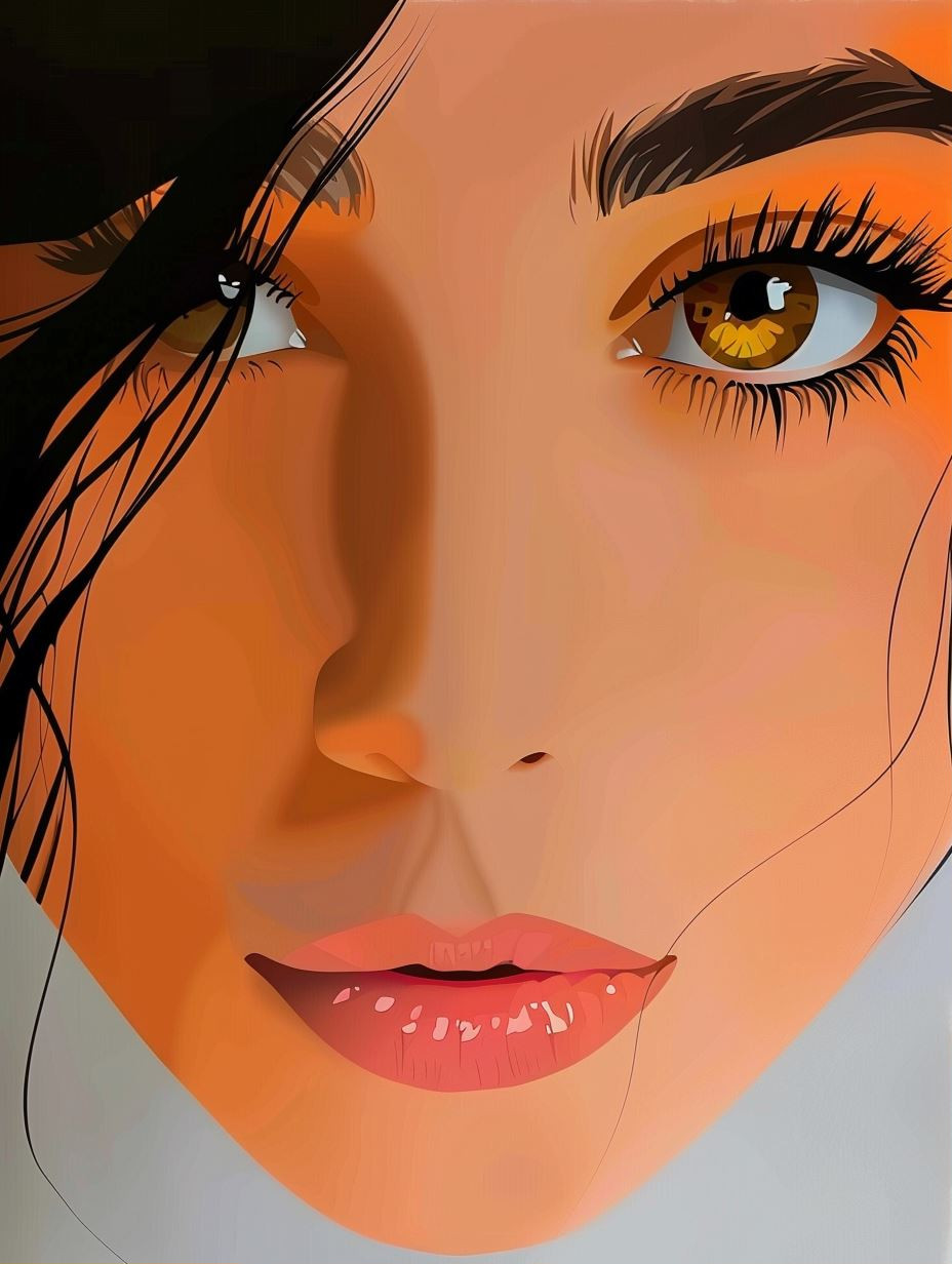 Vibrant Vector Portrait Study - Image 1