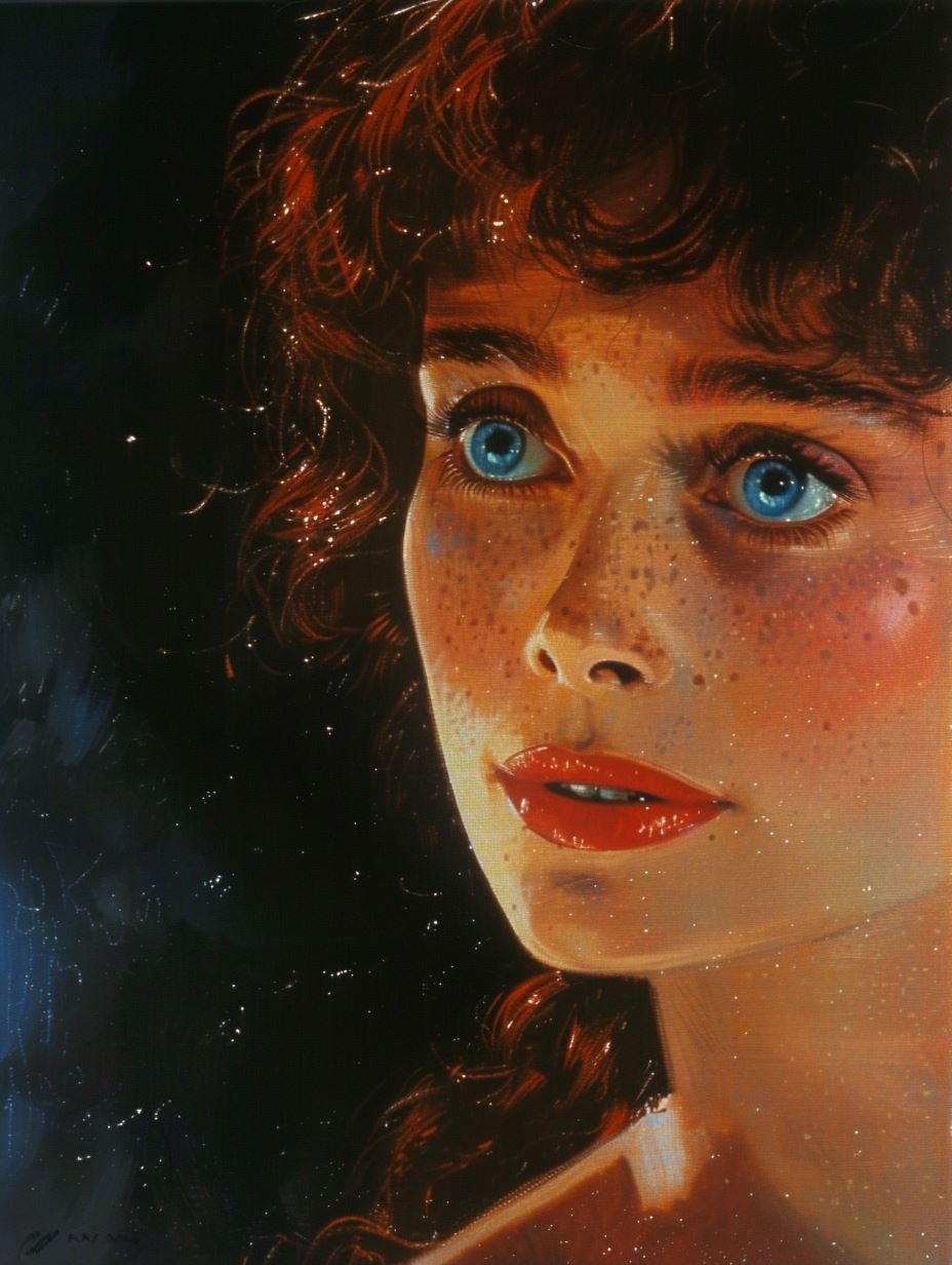 Ethereal Gaze in Deep Blue - Image 2
