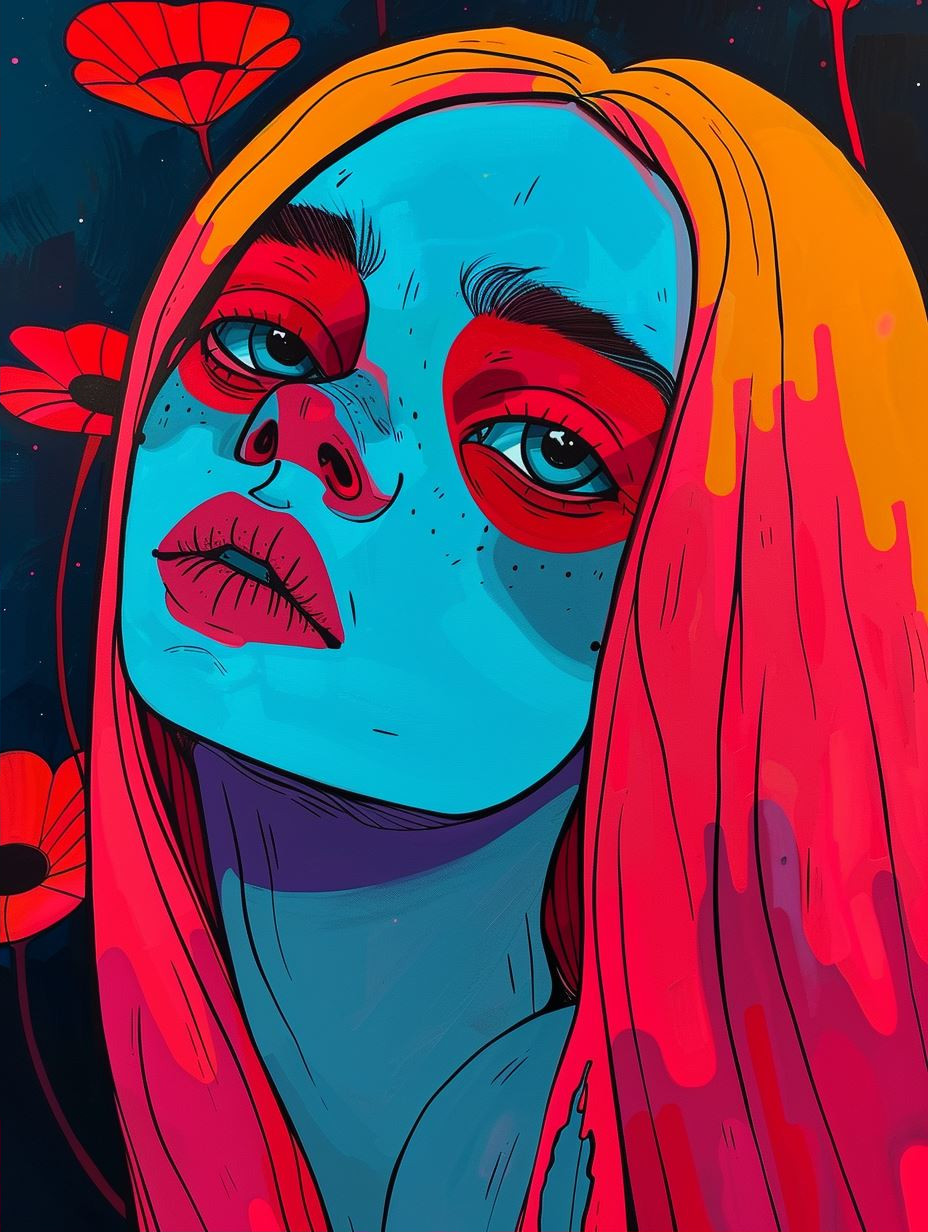 Neon Cyberpunk Pop Art Portrait - Image 2