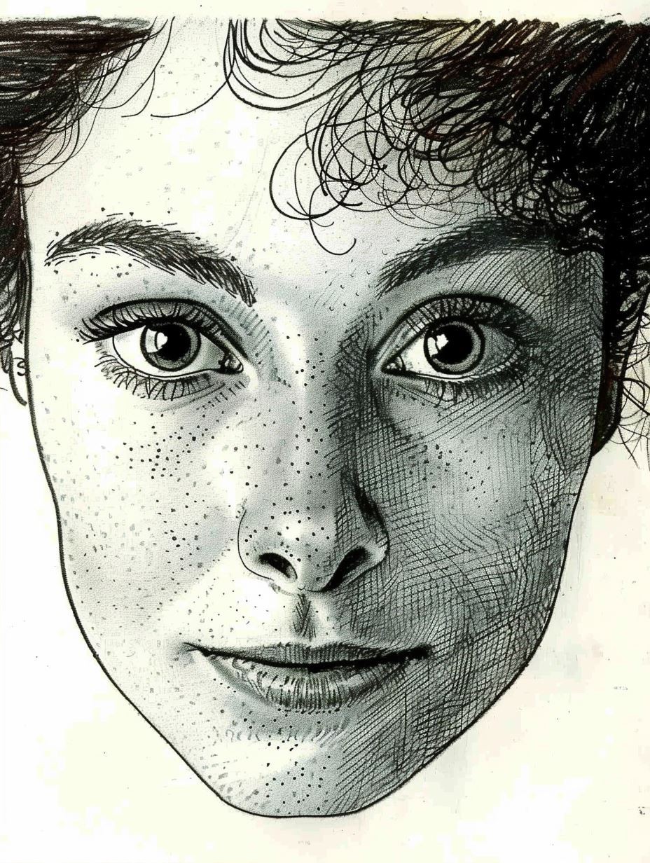 Serene Ink and Wash Portrait - Image 2