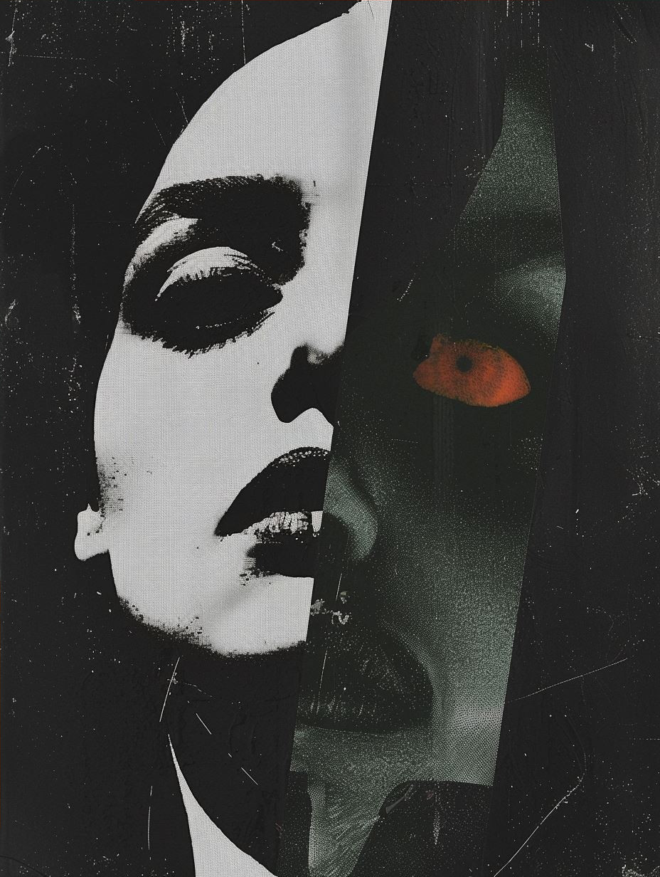 Crimson Grunge Portrait - Image 4