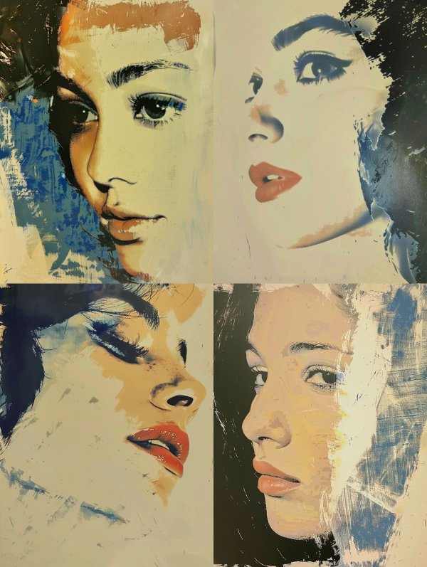 Abstract Portraits in Blue Tones