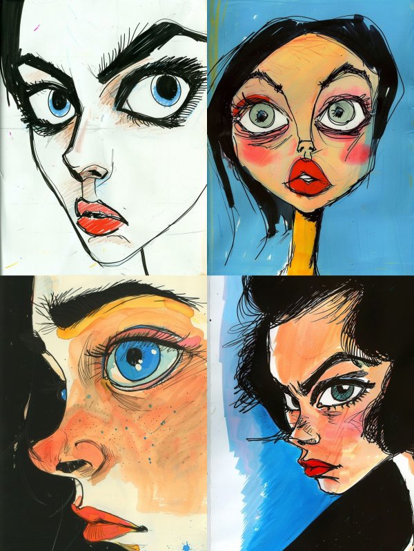 Bold Ink Fashion Sketch Portrait