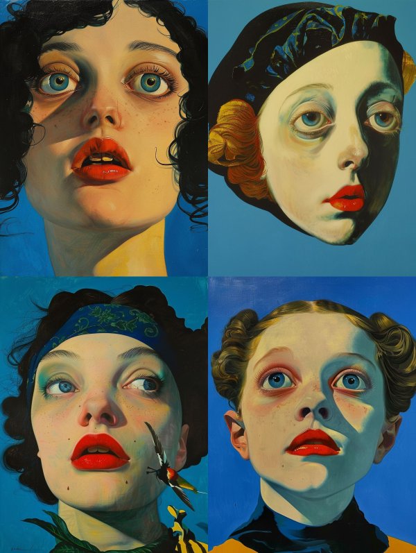 Hyper-Realistic Gaze in Blue