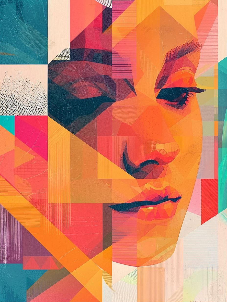 Prismatic Geometric Portrait Study - Image 1