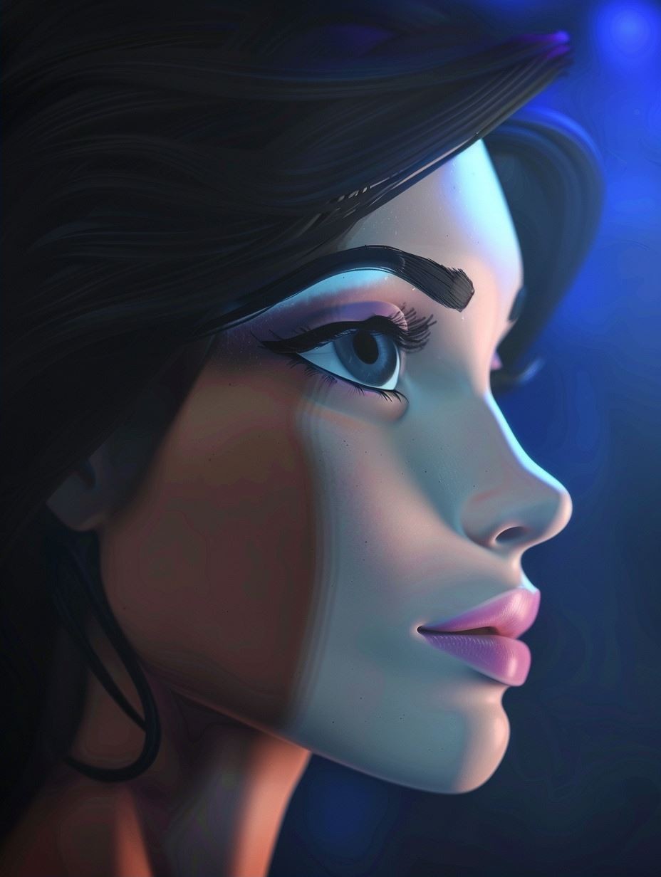 Celestial Gaze in Neon Twilight - Image 2