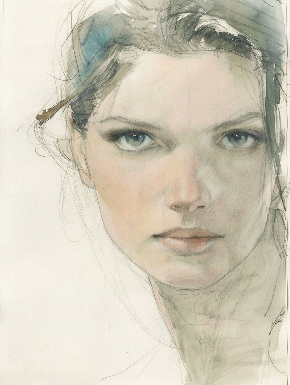 Ethereal Gaze: A Study of Feminine Portraits - Image 2