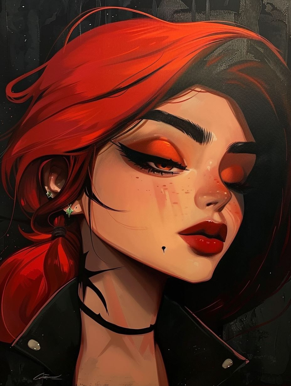 Moody Crimson Noir Portraits - Image 1