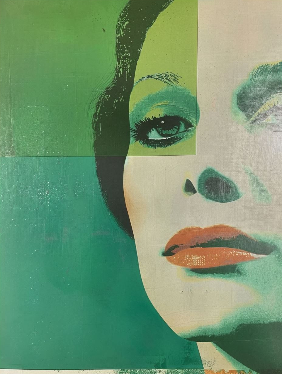 Fragmented Portraits in Teal Tones - Image 4