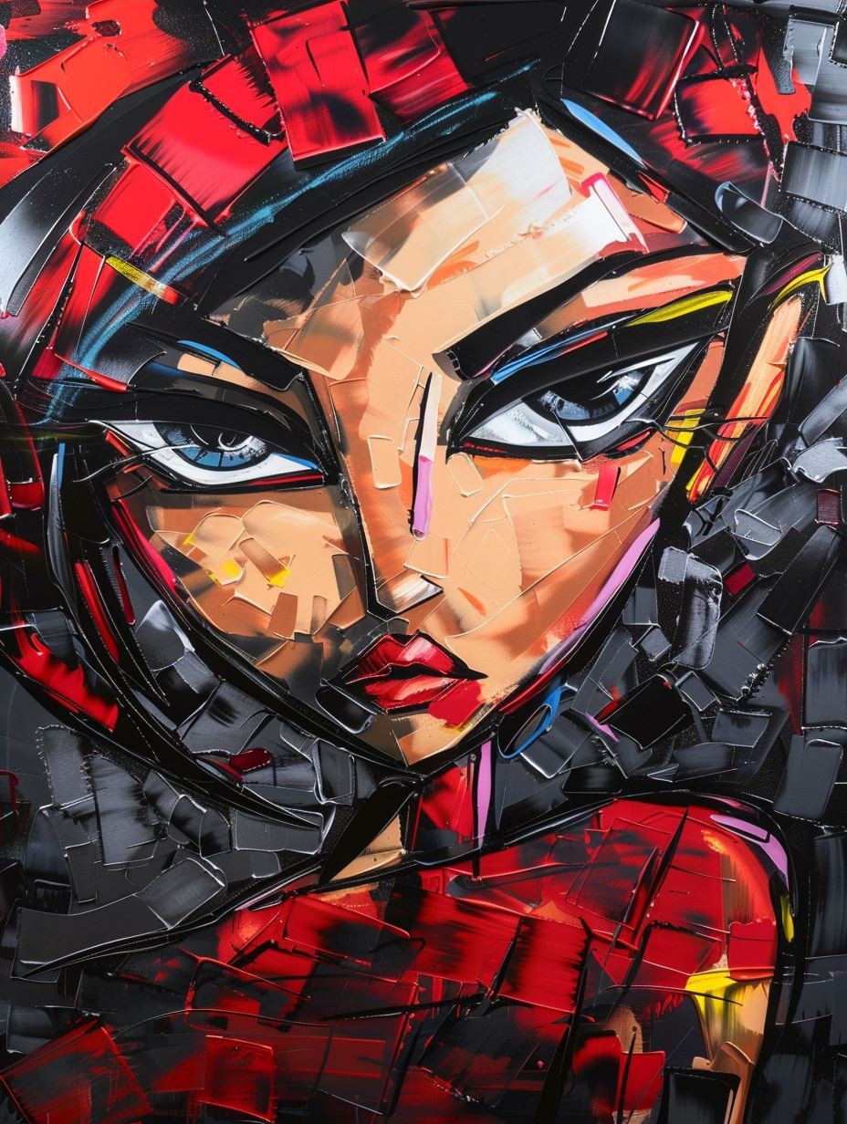 Fragmented Crimson Soul Portrait - Image 4