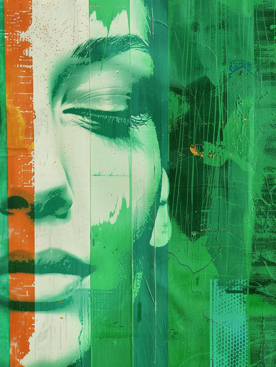 Fragmented Emerald Portrait Study - Image 1