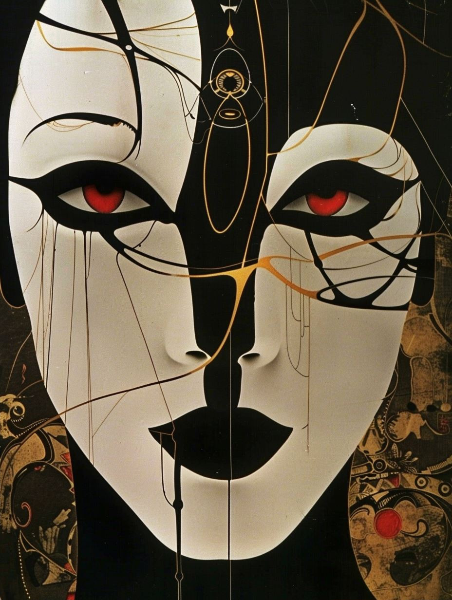 Mystic Noir Art Deco Portrait - Image 2