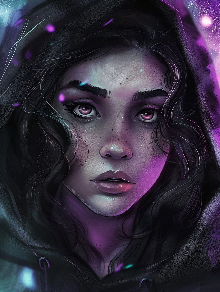 Neon Dreams and Melancholy Gazes - Image 3