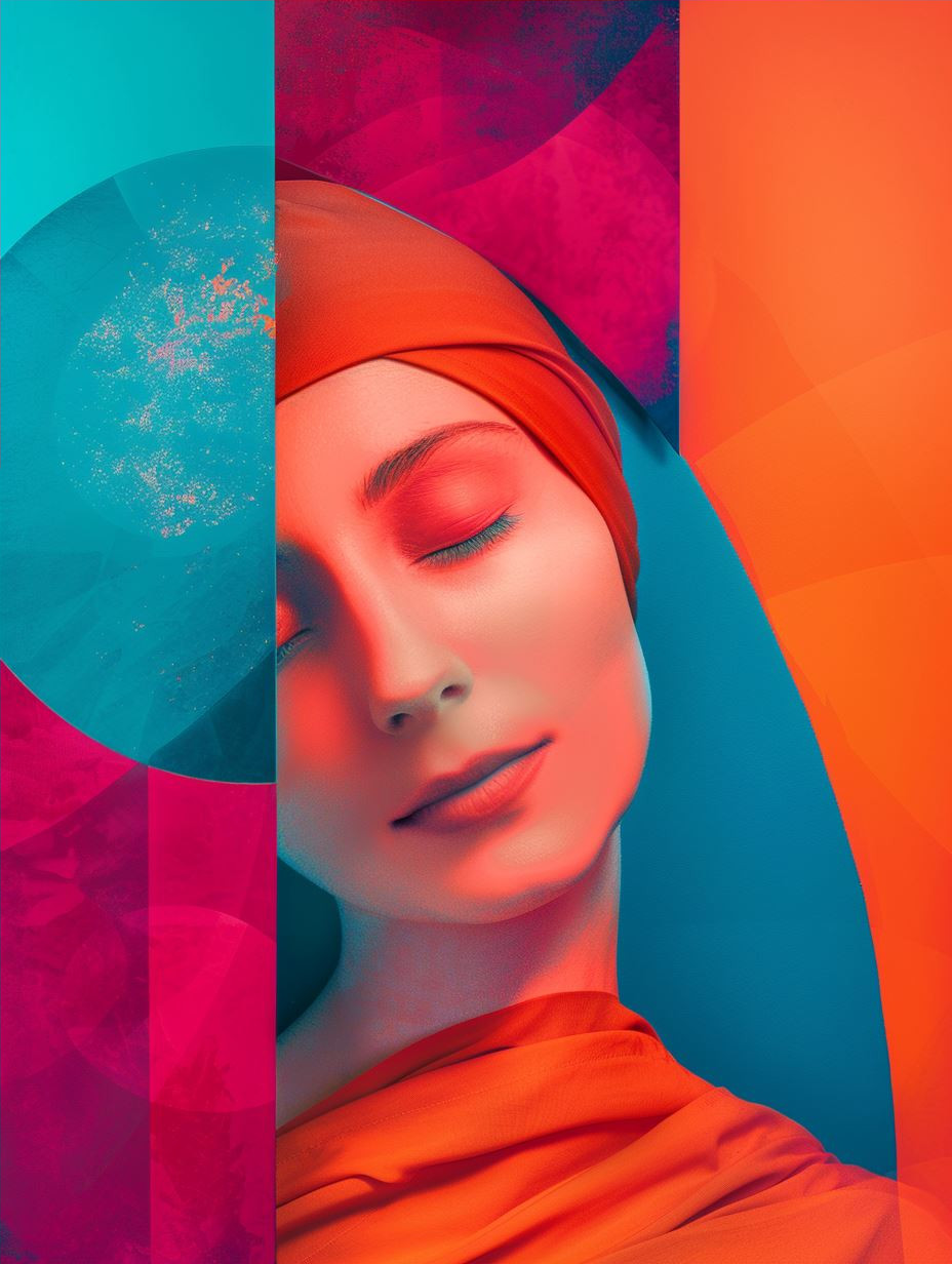 Neon Dreams: A Geometric Portrait Study - Image 4