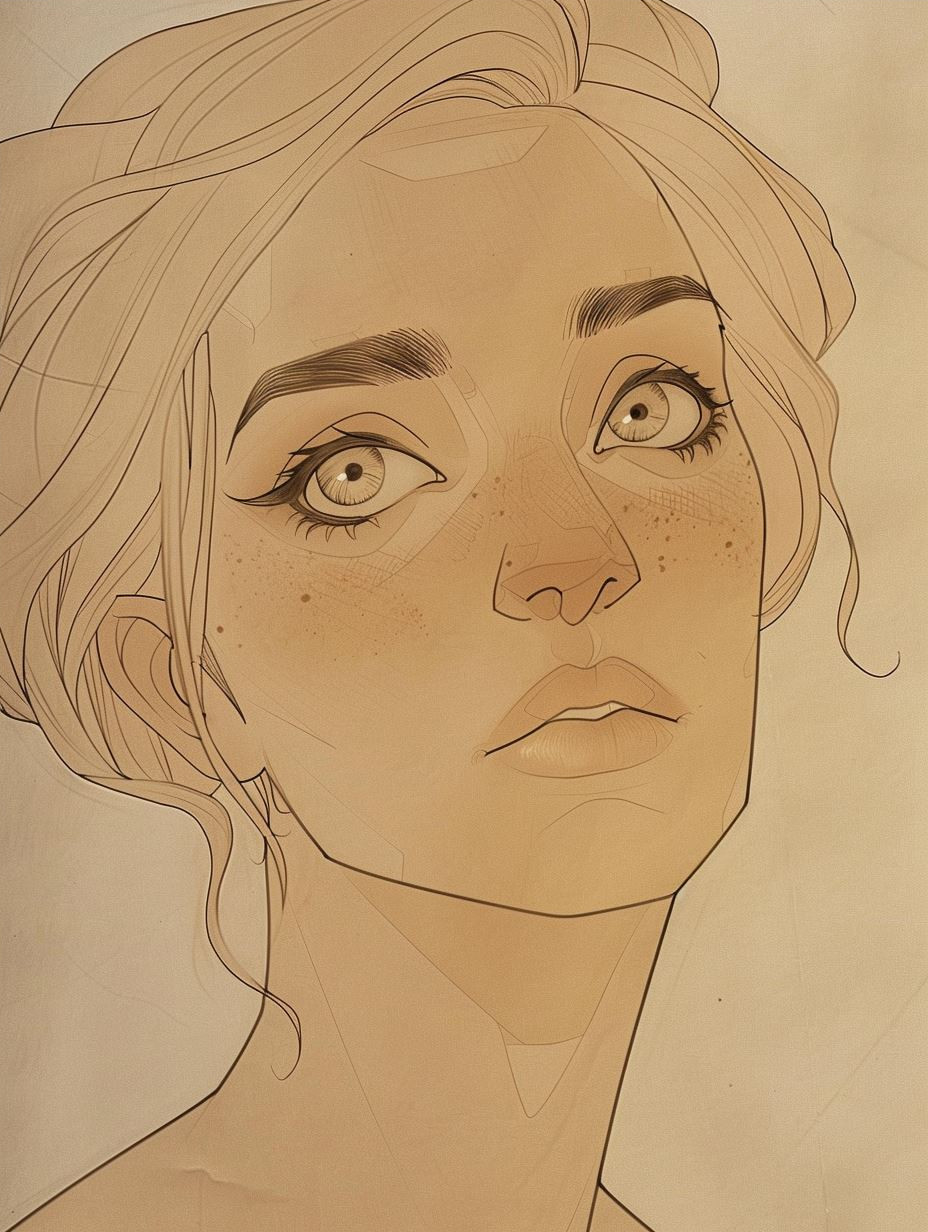 Ethereal Gazes: A Digital Portrait Study - Image 4