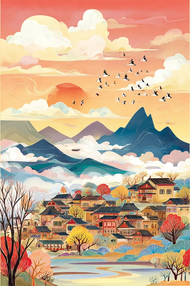 Whimsical Asian-Inspired Art Collection - Image 2