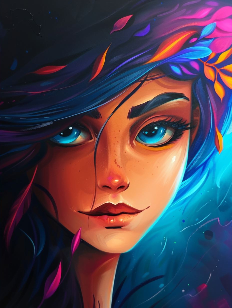 Neon Dreams: Digital Portraits of Ethereal Women - Image 4