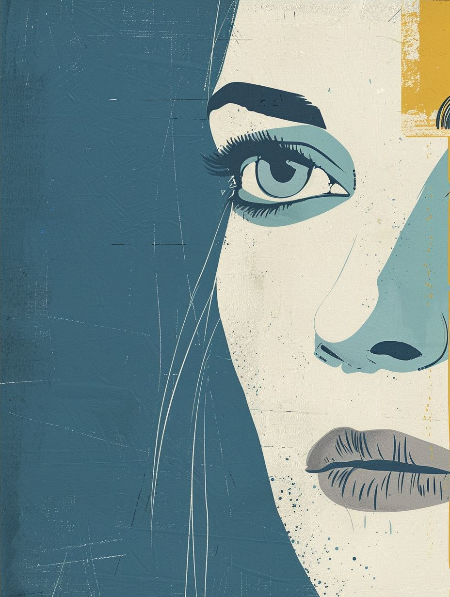 Modernist Blue Portrait Grid - Image 4