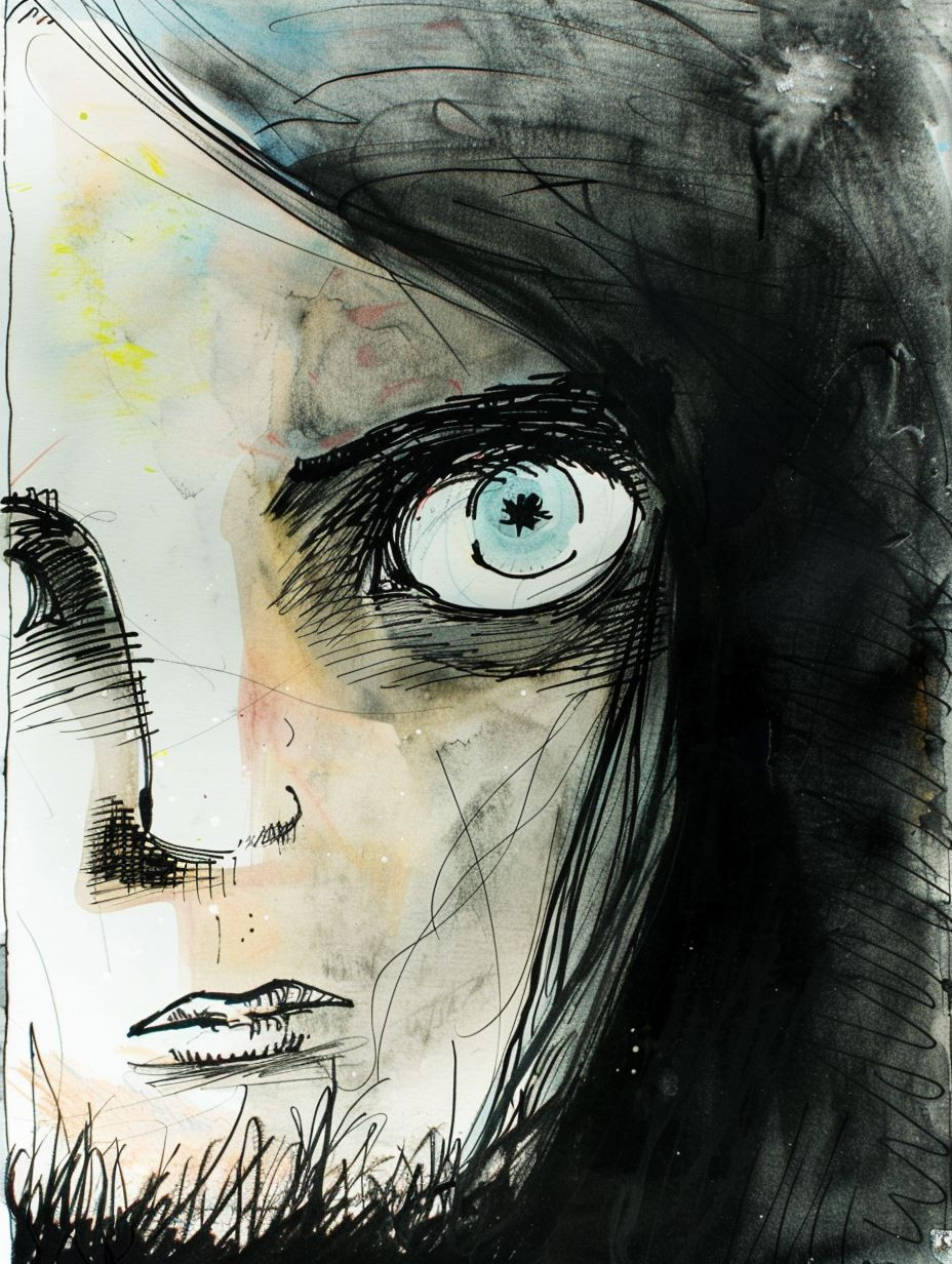Ink and Watercolor Gaze - Image 4