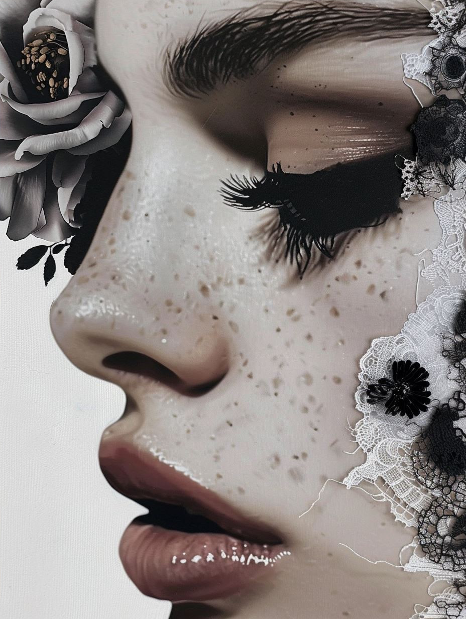 Ethereal Floral Noir Portrait - Image 4