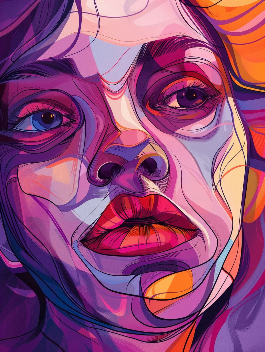 Vibrant Neon Psychedelic Portraits - Image 4