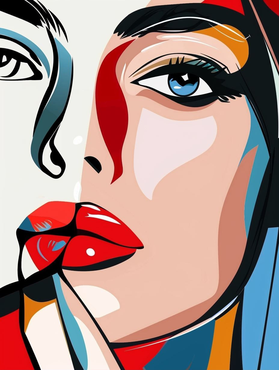 Abstract Fragmented Portrait Art