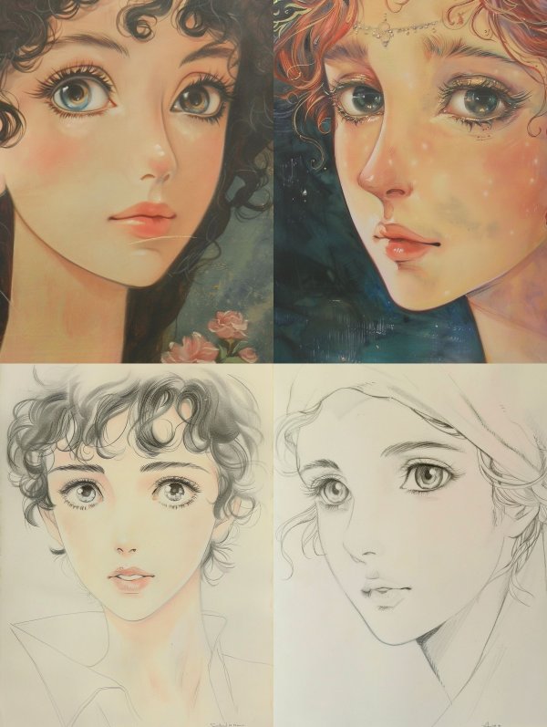 Ethereal Visions: From Sketch to Color
