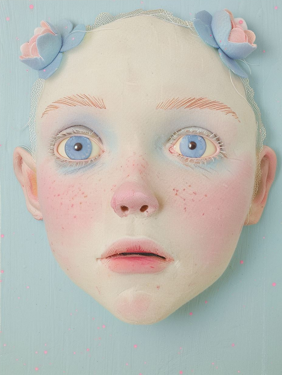 Ethereal Dreamscapes: Handcrafted Surrealist Doll Faces - Image 4