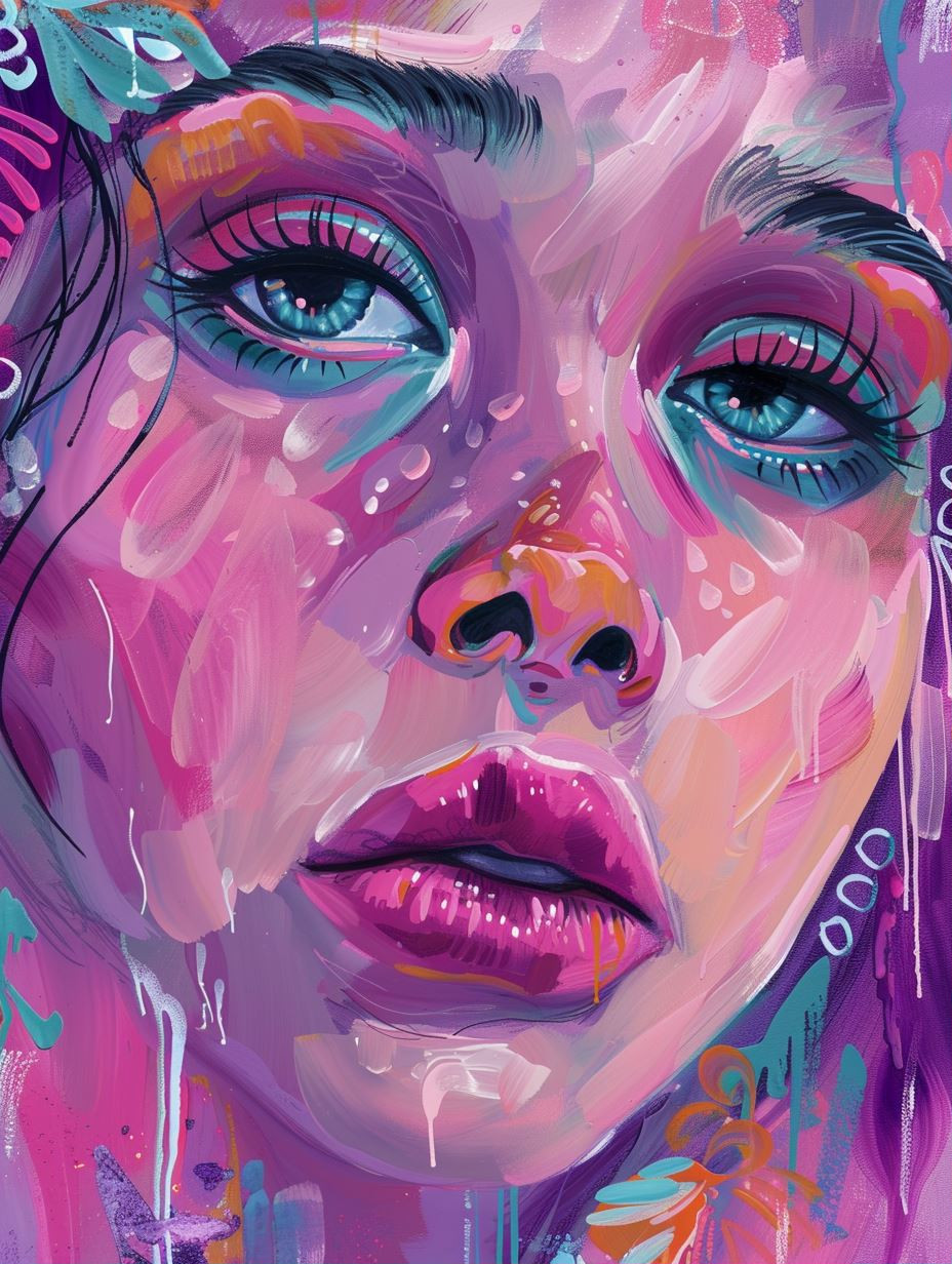 Neon Dream Pastel Portrait