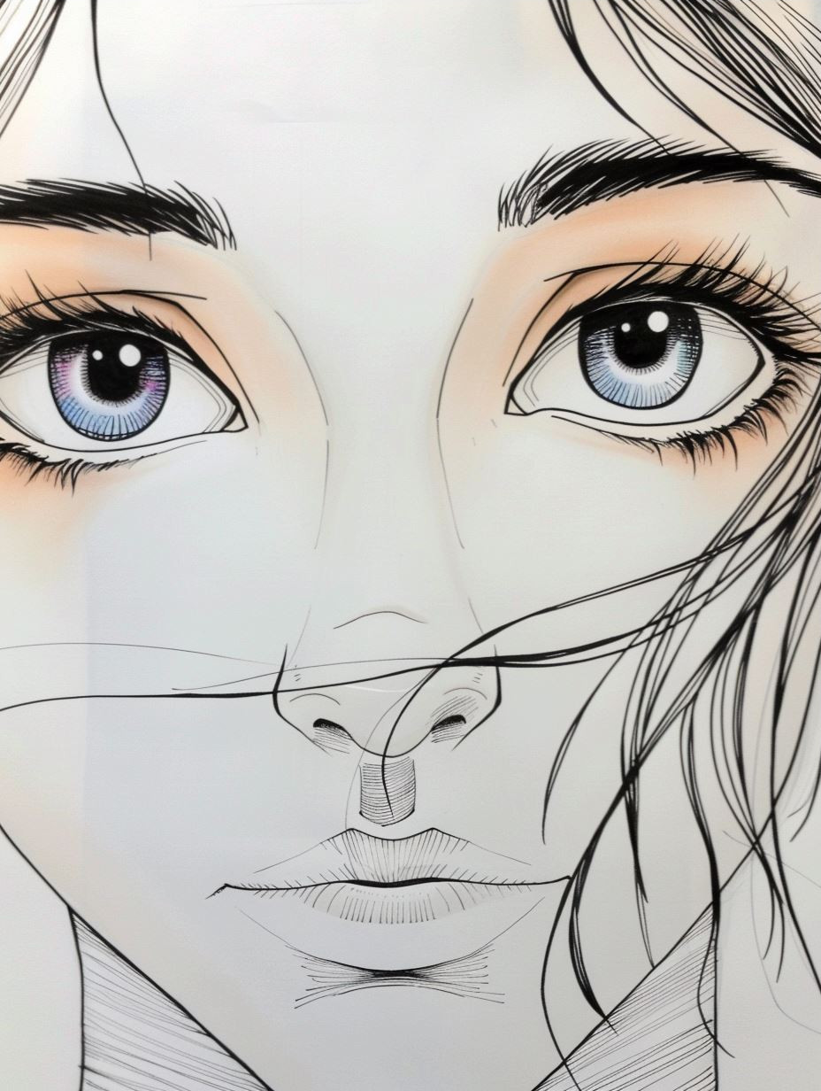 Ethereal Gazes: A Study in Line Art - Image 3