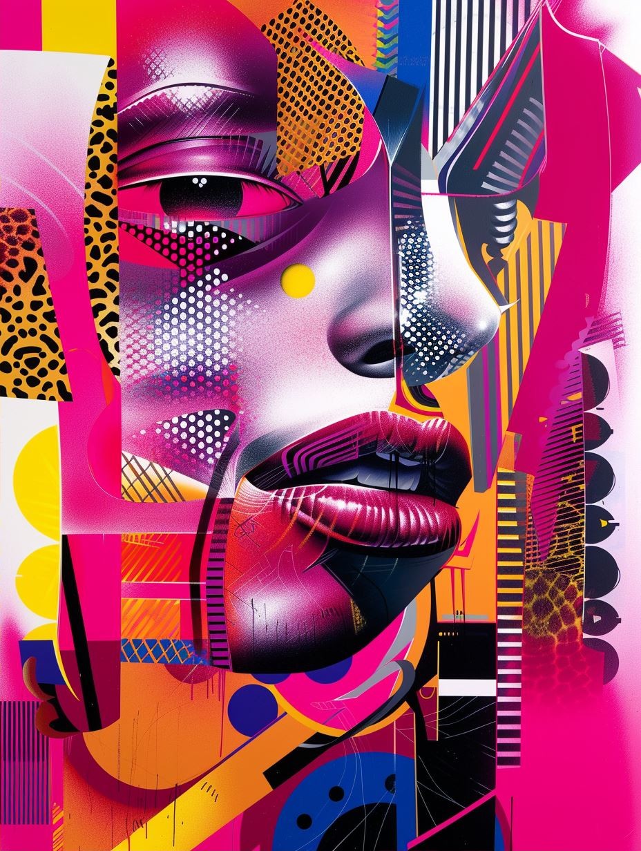 Neon Geometric Portrait Fusion - Image 2