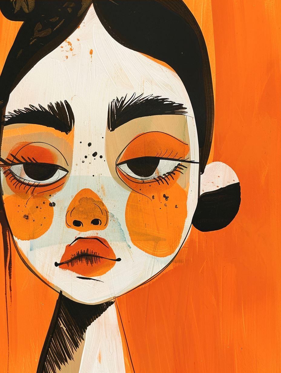 Orange Hues and Stylized Gazes - Image 3