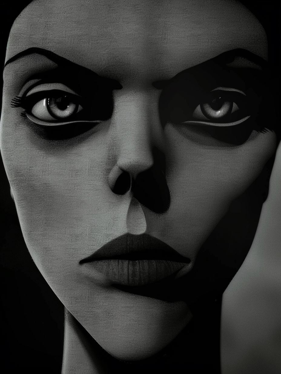 Noir Ethereal Shadow Portrait