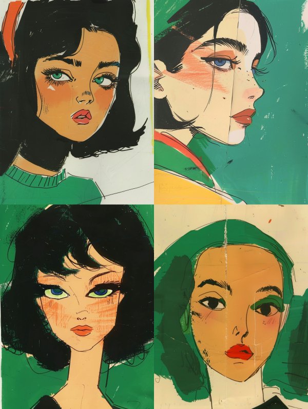 Modernist Noir Female Portraits