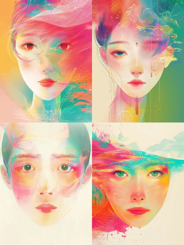 Vibrant Ethereal Watercolor Portraits