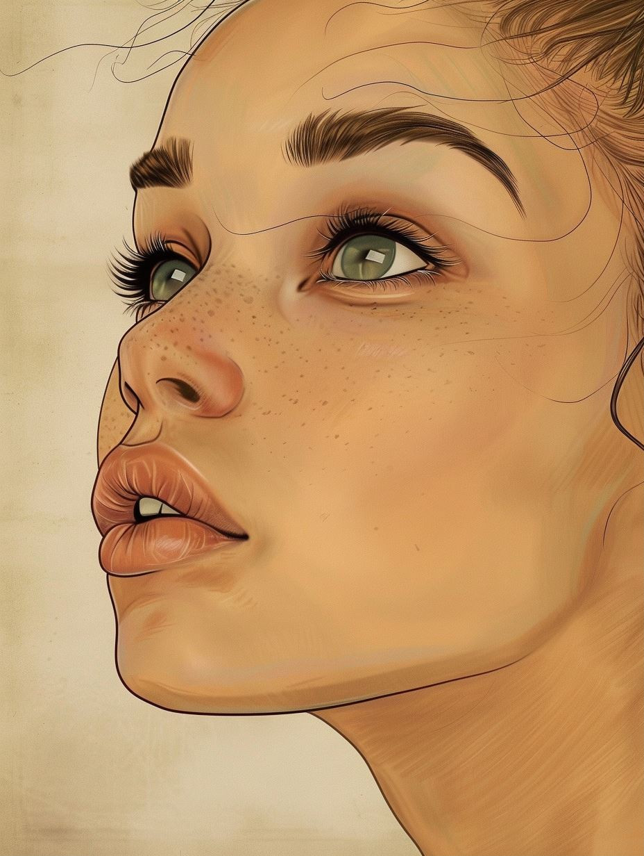 Ethereal Gaze: Digital Portrait Study - Image 1
